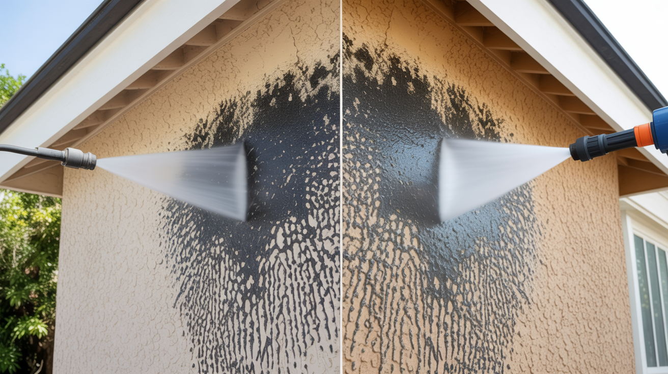 Before and after: Putzwand