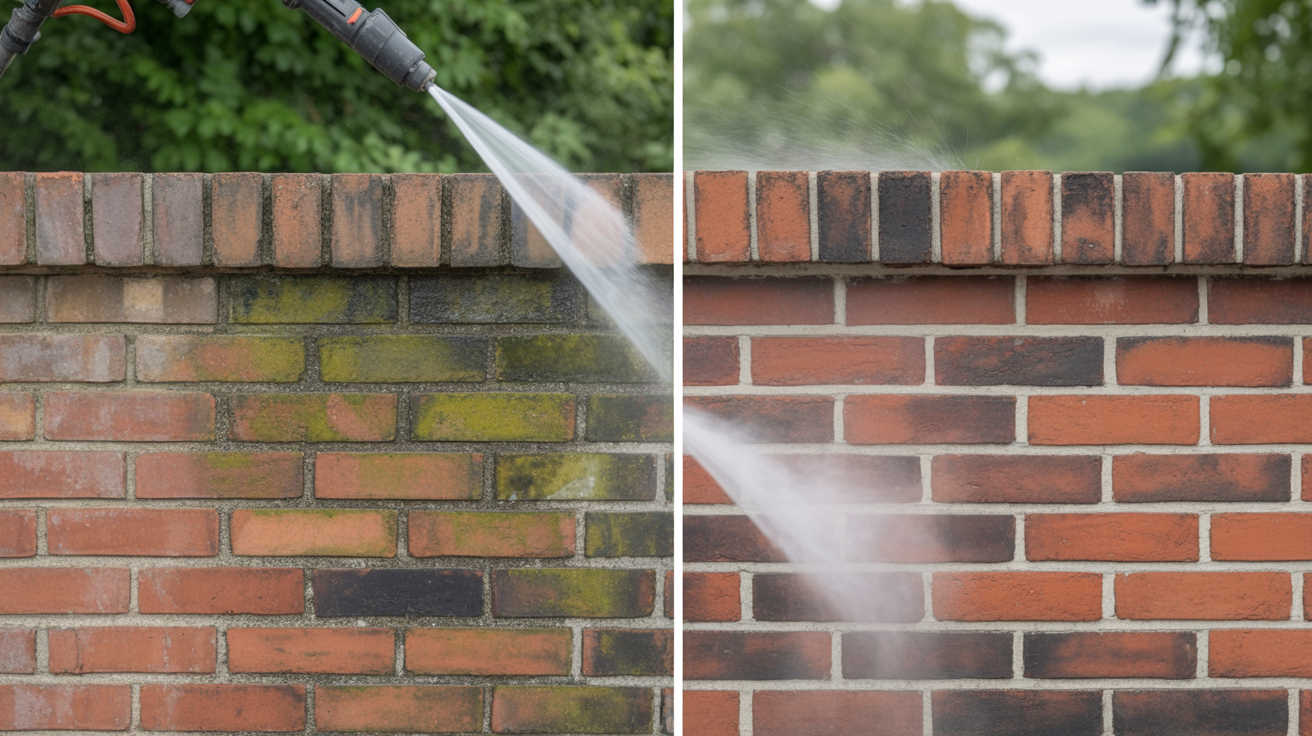 Before and after: Grundstücksmauer