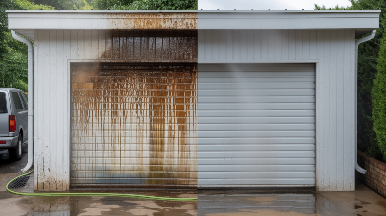 Before and after: Garagenwand