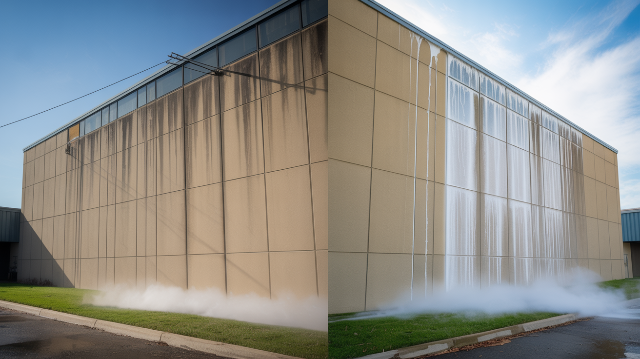 Before and after: Gewerbewand