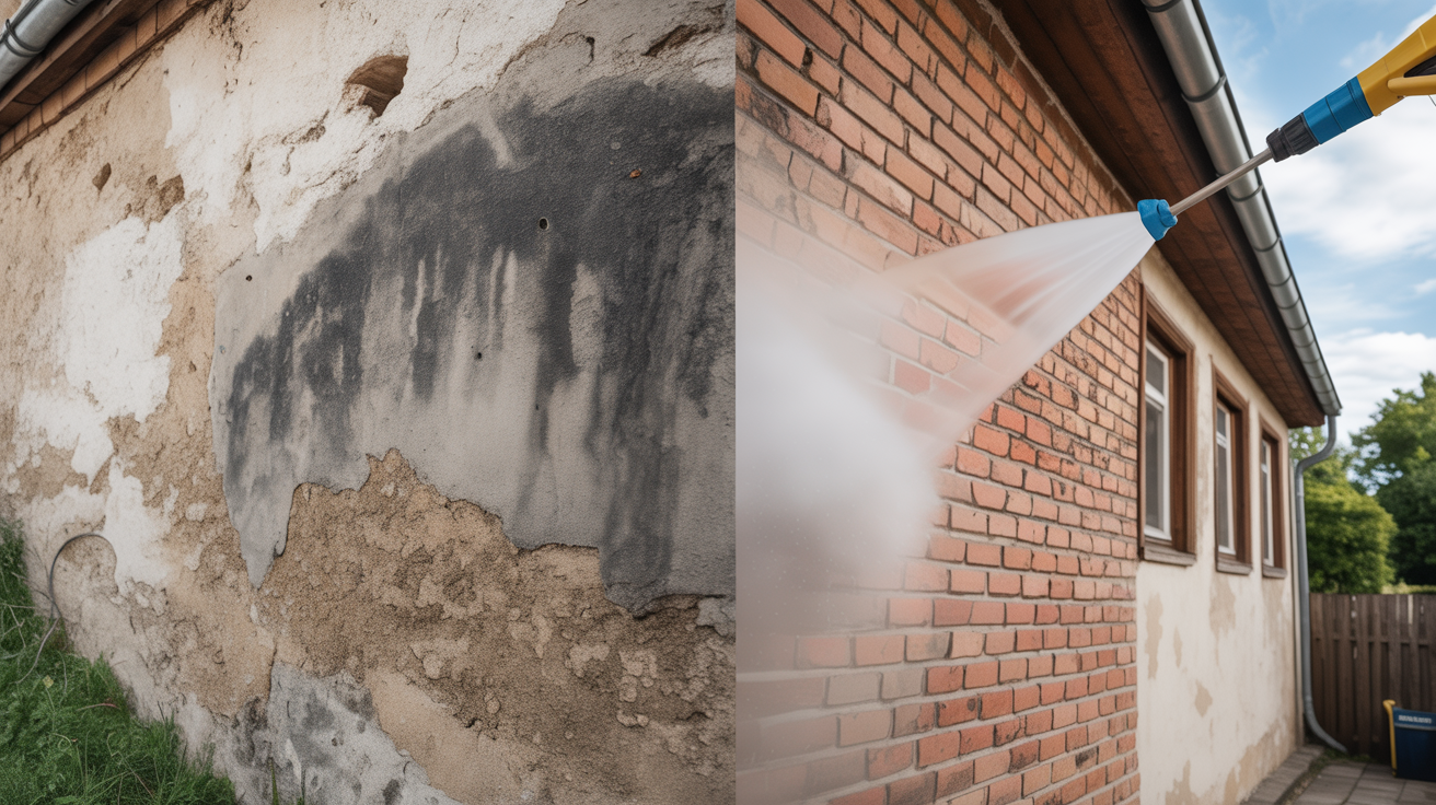 Before and after: Putzfassade